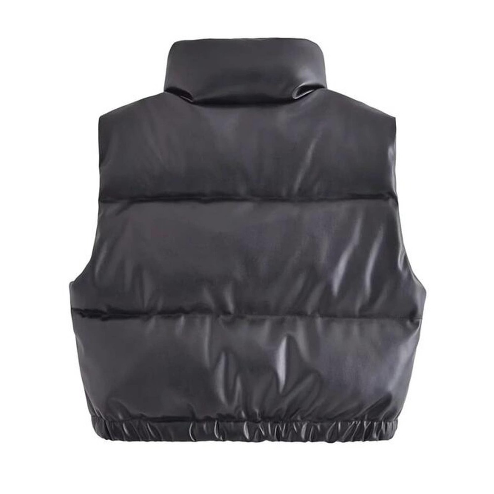 💥Vegan Leather Puffer Vest - Picture 2 of 11
